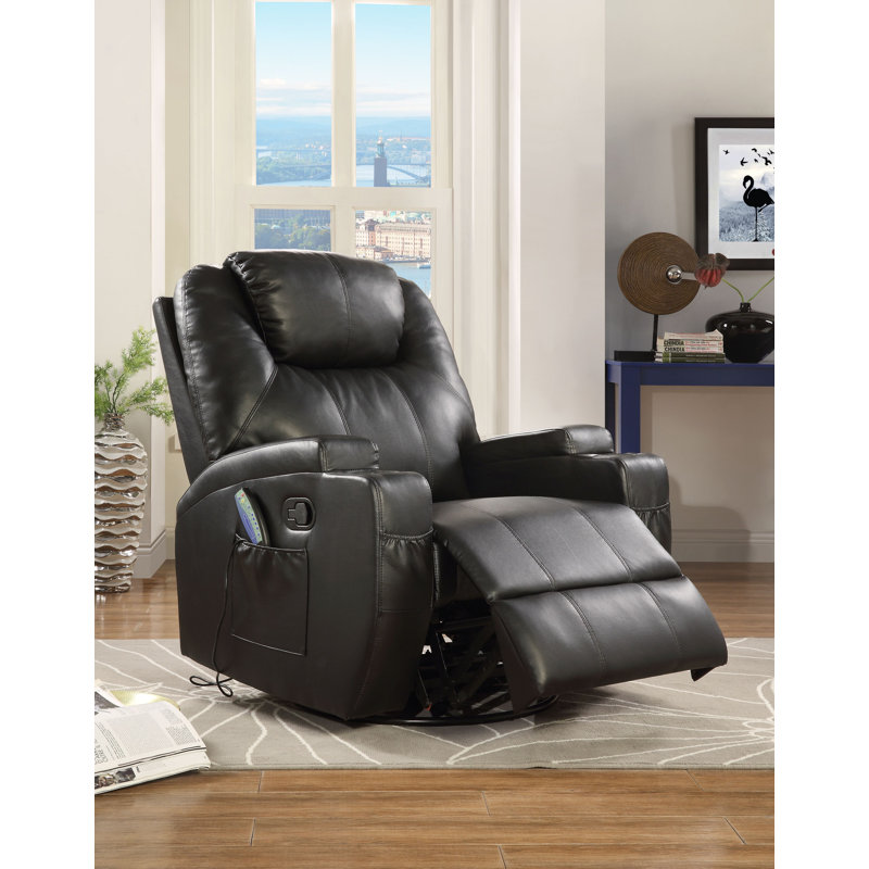Swivel rocker reclining heated full body massage chair red barrel studio fabric discount
